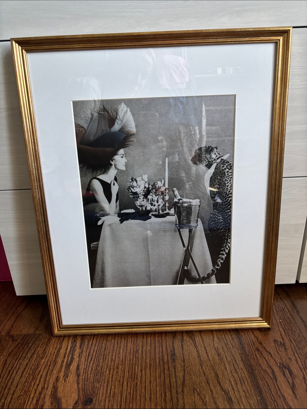 Vintage Gold Frame Black & White Cheetah at Tiffany